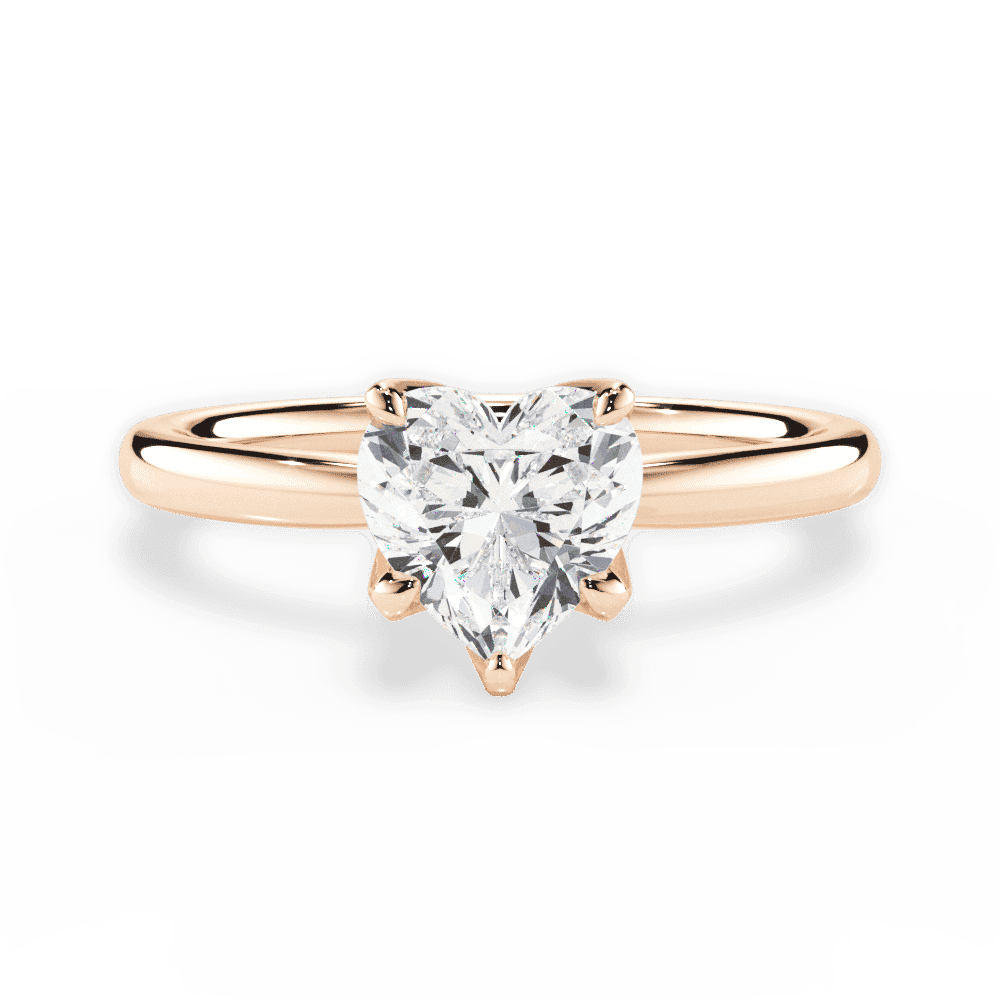 Abigail Heart Cut Lab Grown Diamond 18Kt Rose Gold Engagement Ring