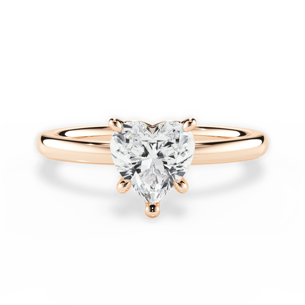 Angela Heart Cut Lab Grown Diamond 18Kt Rose Gold Engagement Ring