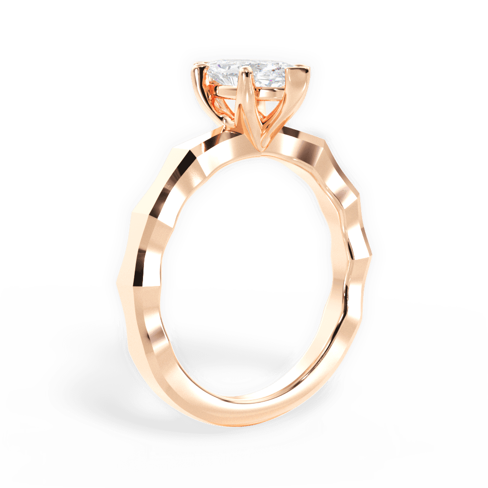 Aaliyah Marquise Cut Lab Grown Diamond 18Kt Rose Gold Engagement Ring - View 3