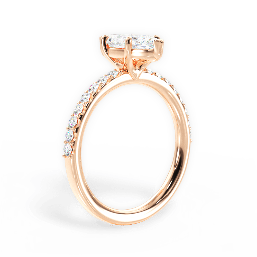 Elsie Marquise Cut Lab Grown Diamond 18Kt Rose Gold Engagement Ring - View 3