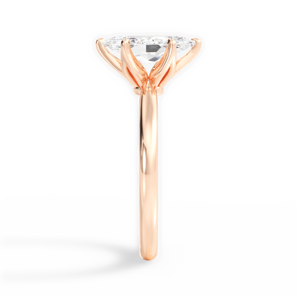 Abigail Marquise Cut Lab Grown Diamond 18Kt Rose Gold Engagement Ring - View 2