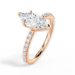 Elsie Marquise Cut Lab Grown Diamond 18Kt Rose Gold Engagement Ring - View 4