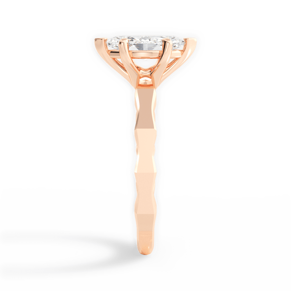 Aaliyah Marquise Cut Lab Grown Diamond 18Kt Rose Gold Engagement Ring - View 2
