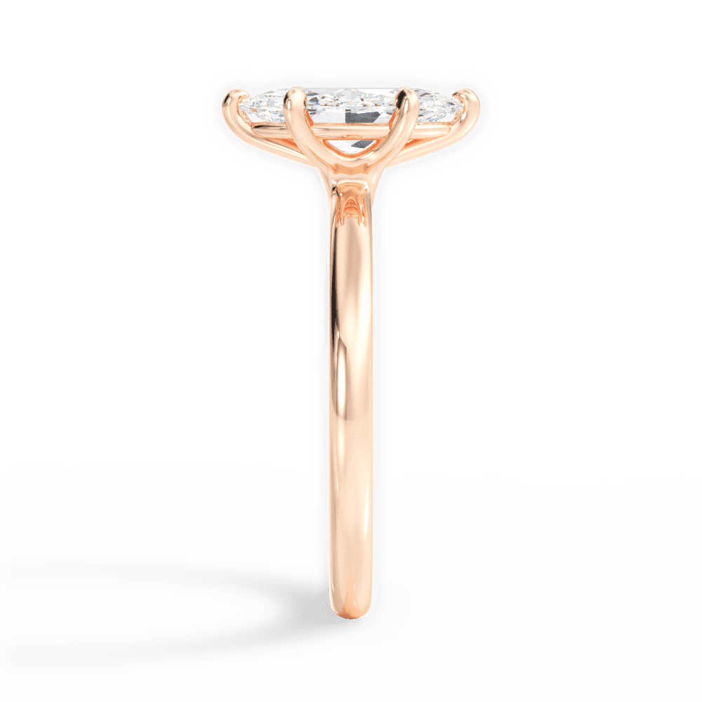 Angela Marquise Cut Lab Grown Diamond 18Kt Rose Gold Engagement Ring - View 4