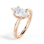 Abigail Marquise Cut Lab Grown Diamond 18Kt Rose Gold Engagement Ring - View 4