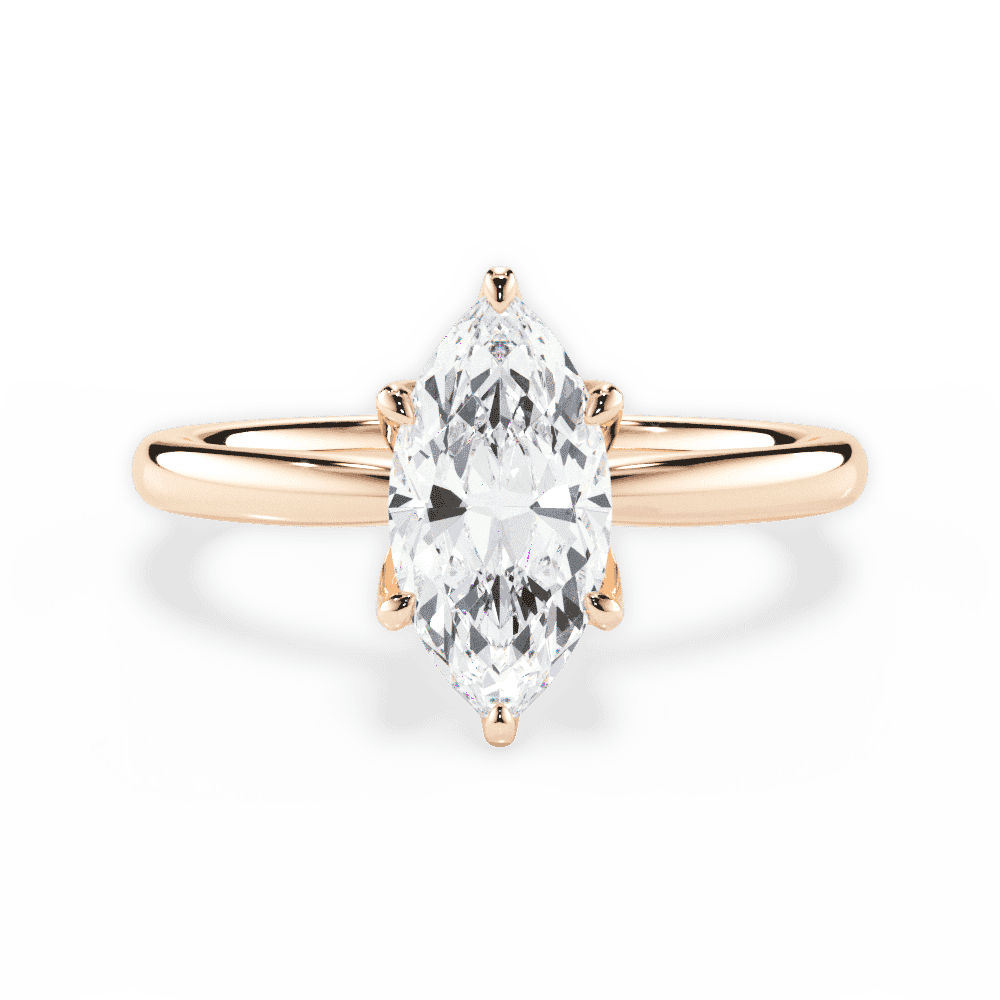 Abigail Marquise Cut Lab Grown Diamond 18Kt Rose Gold Engagement Ring