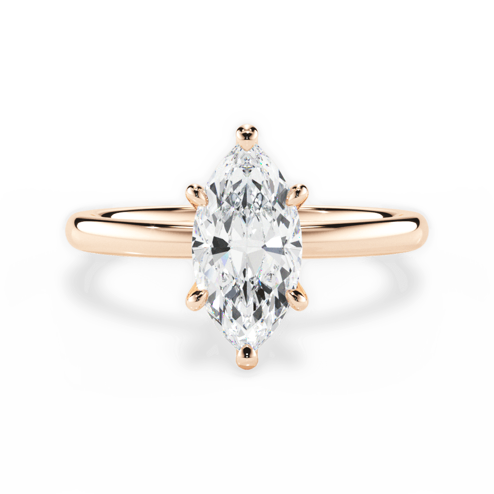 Angela Marquise Cut Lab Grown Diamond 18Kt Rose Gold Engagement Ring