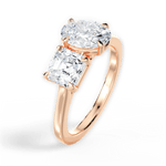 Alice Oval Cut Lab Grown Diamond 18Kt Rose Gold Engagement Ring - View 3