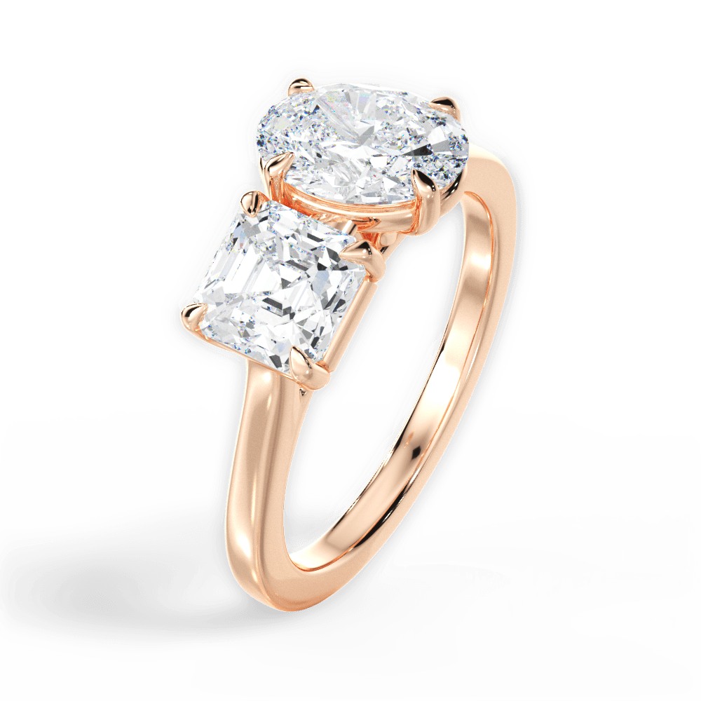 Alice Oval Cut Lab Grown Diamond 18Kt Rose Gold Engagement Ring - View 3