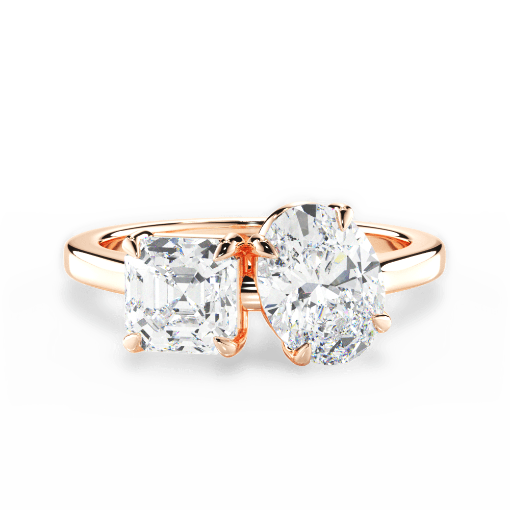 Alice Oval Cut Lab Grown Diamond 18Kt Rose Gold Engagement Ring