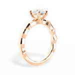 Aaliyah Oval Cut Lab Grown Diamond 18Kt Rose Gold Engagement Ring - View 2
