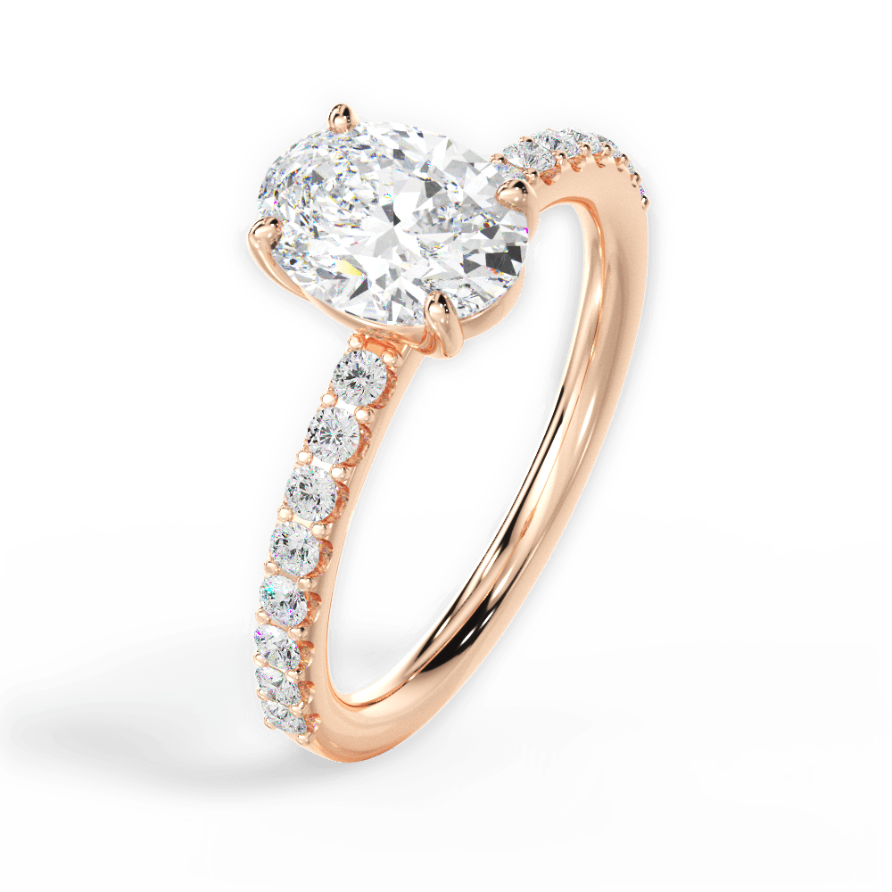 Elsie Oval Cut Lab Grown Diamond 18Kt Rose Gold Engagement Ring - View 4