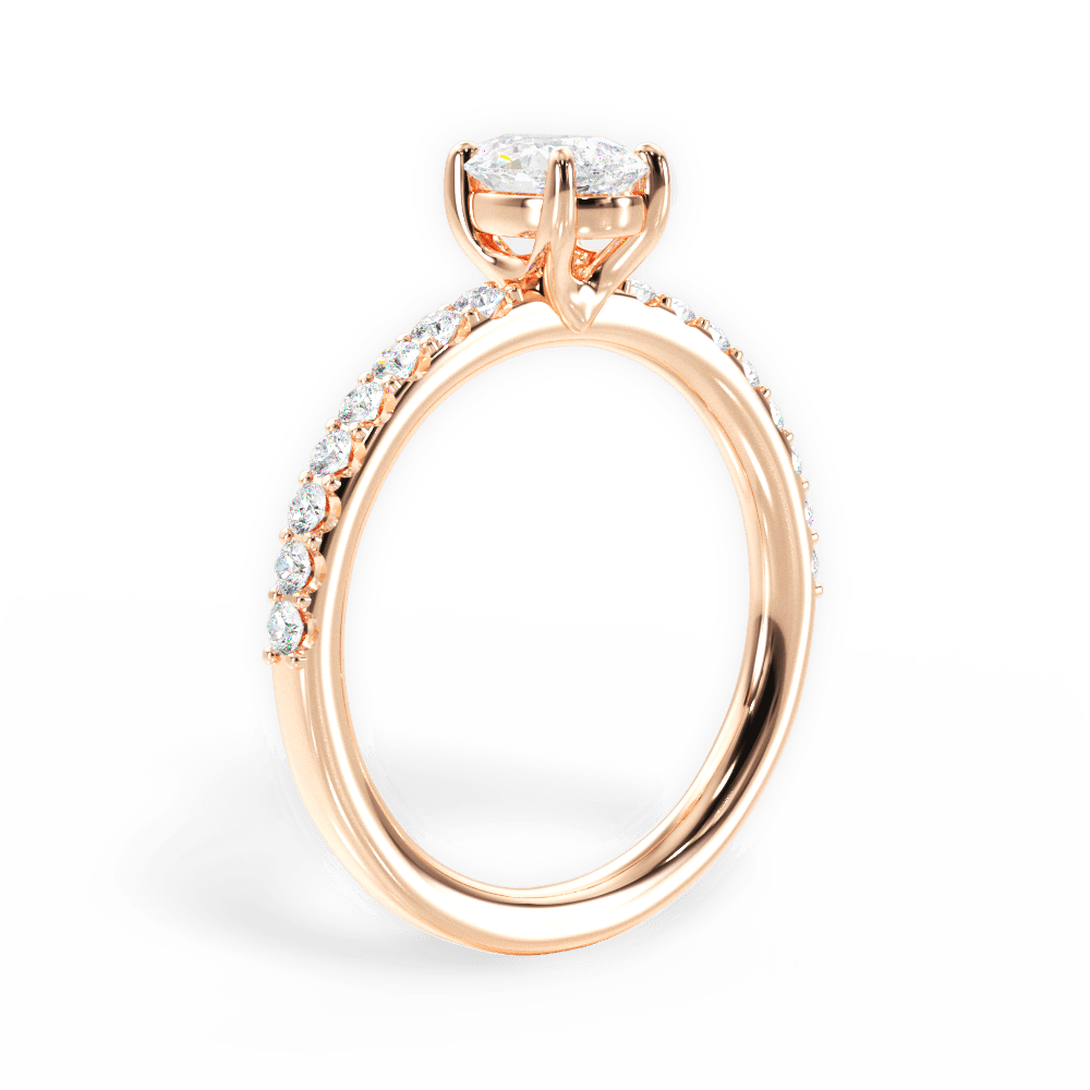 Elsie Pear Cut Lab Grown Diamond 18Kt Rose Gold Engagement Ring - View 4