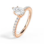 Elsie Pear Cut Lab Grown Diamond 18Kt Rose Gold Engagement Ring - View 2