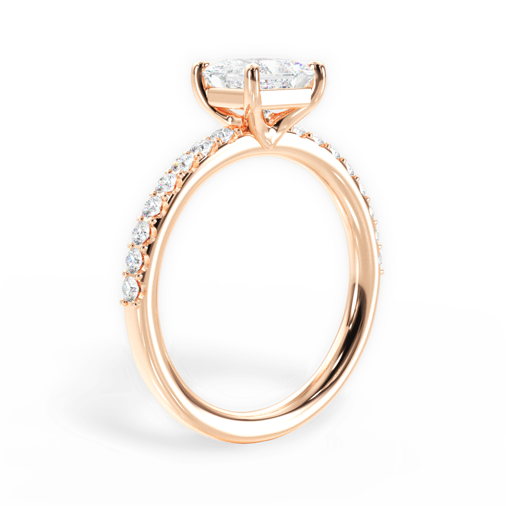Elsie Princess Cut Lab Grown Diamond 18Kt Rose Gold Engagement Ring - View 4
