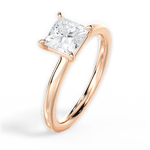 Angela Princess Cut Lab Grown Diamond 18Kt Rose Gold Engagement Ring - View 4