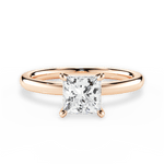 Angela Princess Cut Lab Grown Diamond 18Kt Rose Gold Engagement Ring
