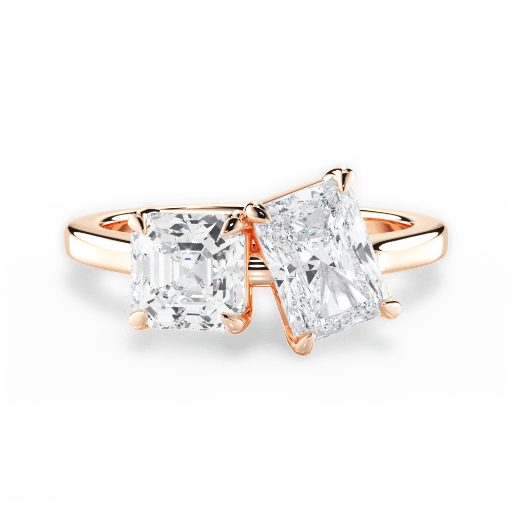 Alice Radiant Cut Lab Grown Diamond 18Kt Rose Gold Engagement Ring