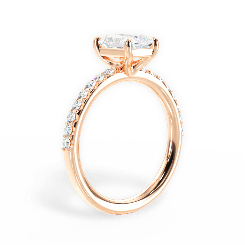 Elsie Radiant Cut Lab Grown Diamond 18Kt Rose Gold Engagement Ring - View 4
