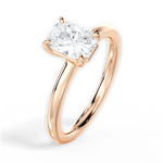 Angela Radiant Cut Lab Grown Diamond 18Kt Rose Gold Engagement Ring - View 4