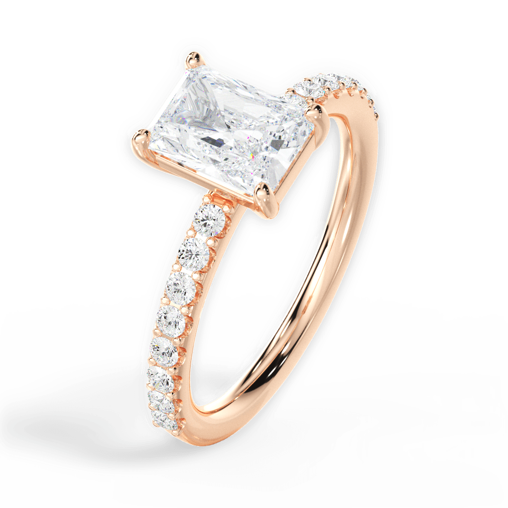 Elsie Radiant Cut Lab Grown Diamond 18Kt Rose Gold Engagement Ring - View 2