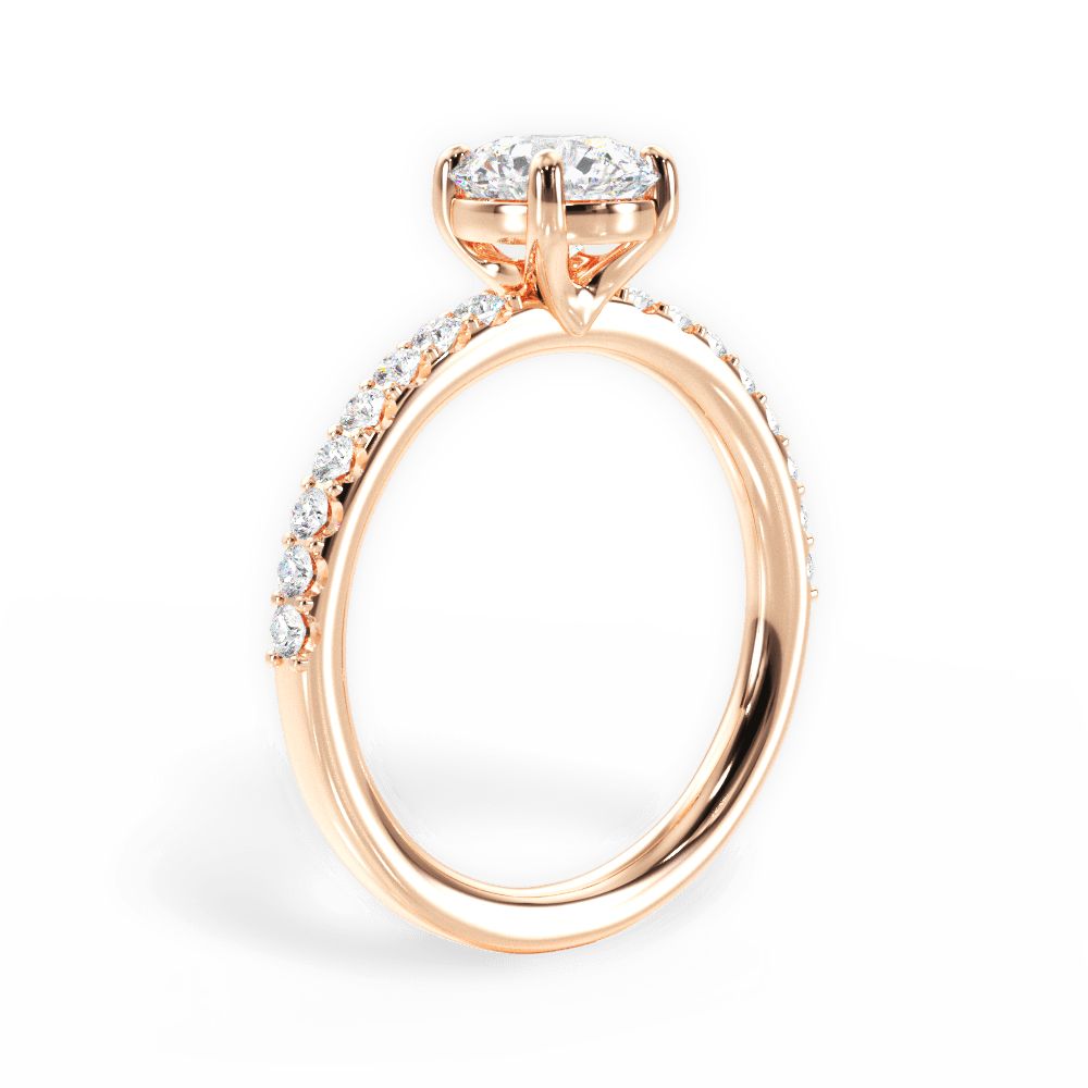 Elsie Round Cut Lab Grown Diamond 18Kt Rose Gold Engagement Ring - View 4