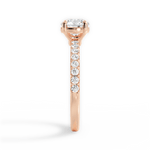 Elsie Round Cut Lab Grown Diamond 18Kt Rose Gold Engagement Ring - View 2