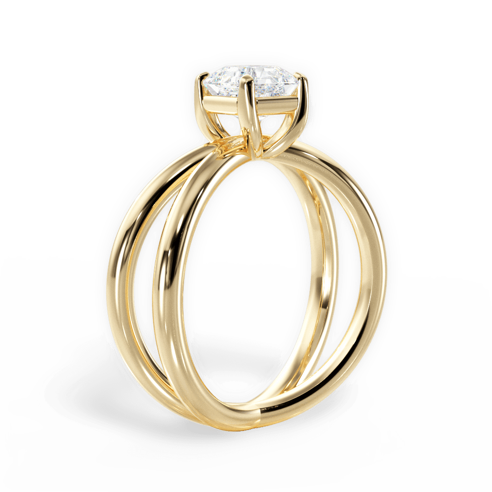 Ada Asscher Cut Lab Grown Diamond 18Kt Yellow Gold Engagement Ring - View 4