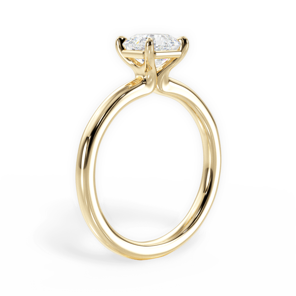 Angela Asscher Cut Lab Grown Diamond 18Kt Yellow Gold Engagement Ring - View 2