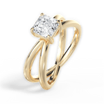 Ada Asscher Cut Lab Grown Diamond 18Kt Yellow Gold Engagement Ring - View 2