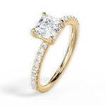 Elsie Asscher Cut Lab Grown Diamond 18Kt Yellow Gold Engagement Ring - View 4