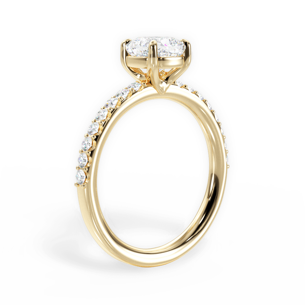 Elsie Cushion Cut Lab Grown Diamond 18Kt Yellow Gold Engagement Ring - View 4
