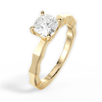 Aaliyah Cushion Cut Lab Grown Diamond 18Kt Yellow Gold Engagement Ring - View 3