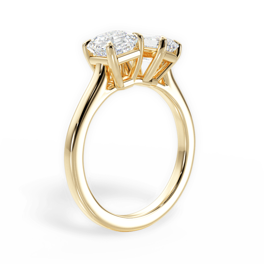 Alice Emerald Cut Lab Grown Diamond 18Kt Yellow Gold Engagement Ring - View 3