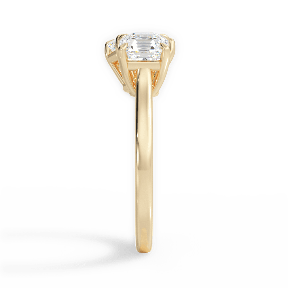 Alice Emerald Cut Lab Grown Diamond 18Kt Yellow Gold Engagement Ring - View 4