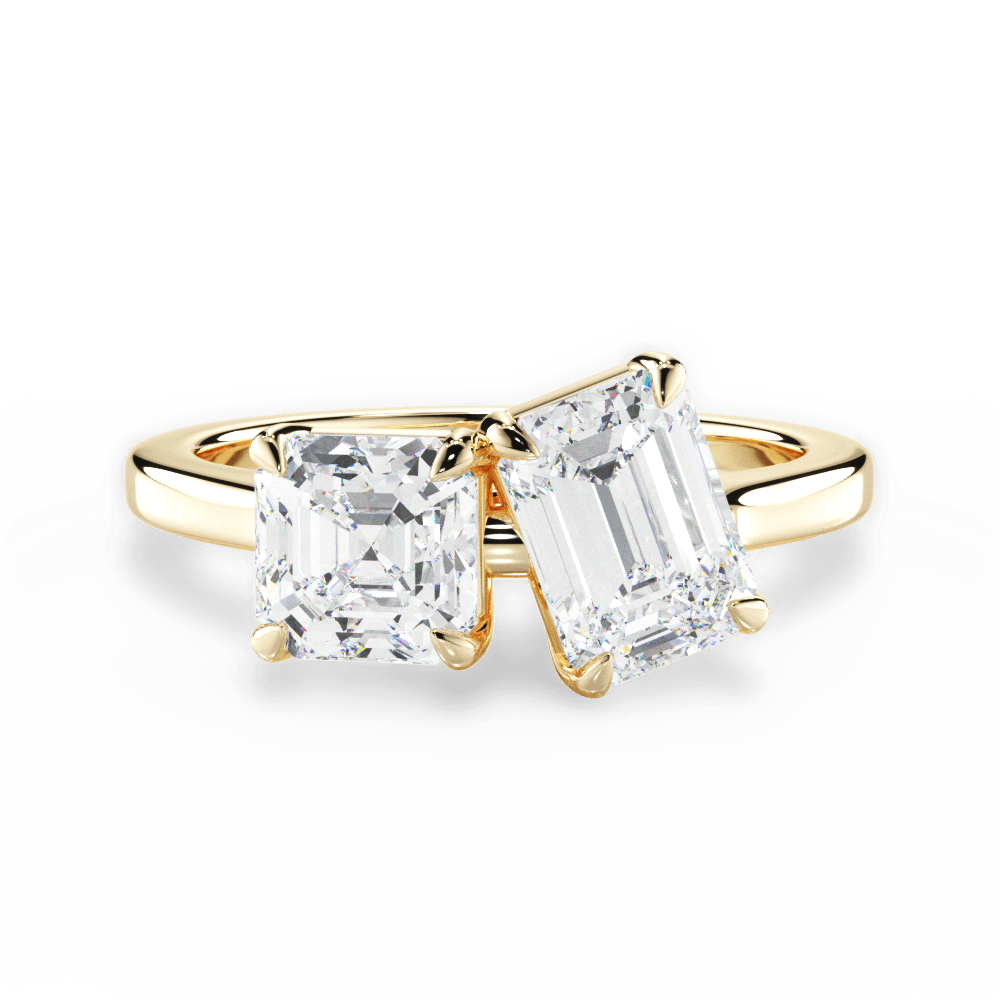 Alice Emerald Cut Lab Grown Diamond 18Kt Yellow Gold Engagement Ring