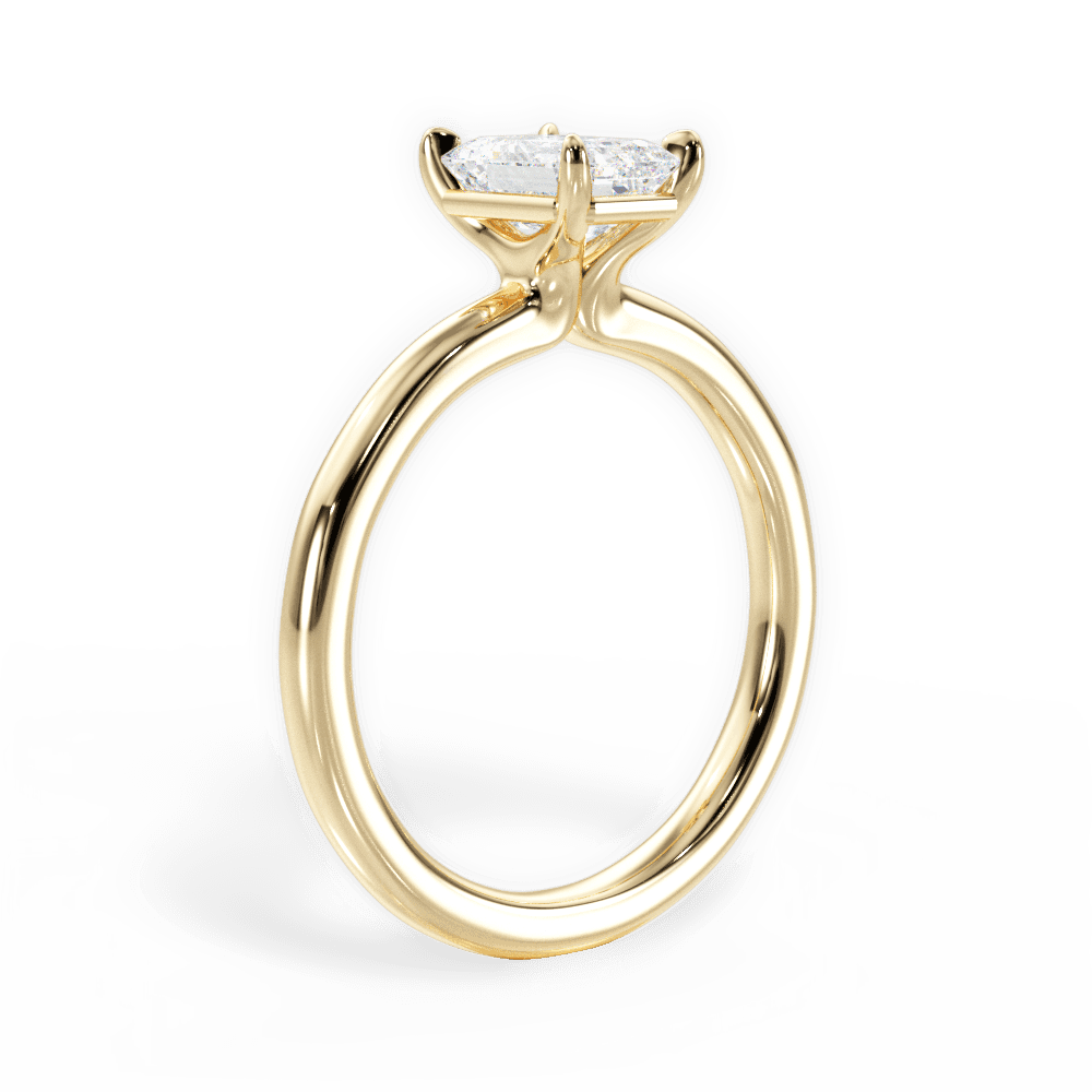 Angela Emerald Cut Lab Grown Diamond 18Kt Yellow Gold Engagement Ring - View 2
