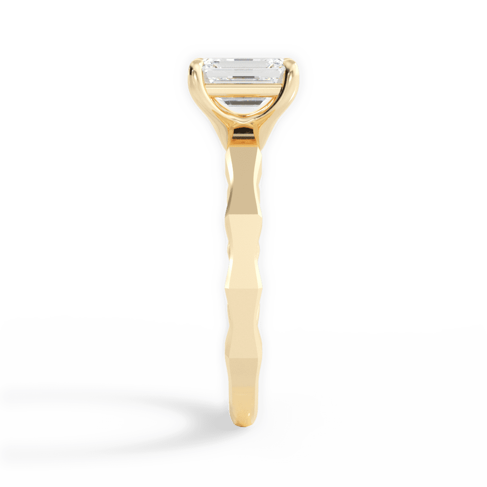 Aaliyah Emerald Cut Lab Grown Diamond 18Kt Yellow Gold Engagement Ring - View 2