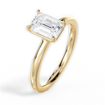 Angela Emerald Cut Lab Grown Diamond 18Kt Yellow Gold Engagement Ring - View 4
