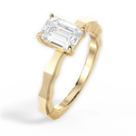 Aaliyah Emerald Cut Lab Grown Diamond 18Kt Yellow Gold Engagement Ring - View 3