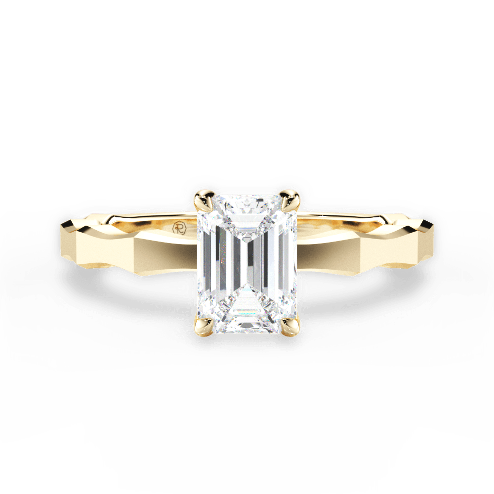 Aaliyah Emerald Cut Lab Grown Diamond 18Kt Yellow Gold Engagement Ring