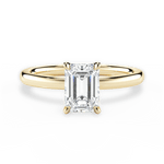 Angela Emerald Cut Lab Grown Diamond 18Kt Yellow Gold Engagement Ring