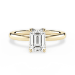 Abigail Emerald Cut Lab Grown Diamond 18Kt Yellow Gold Engagement Ring