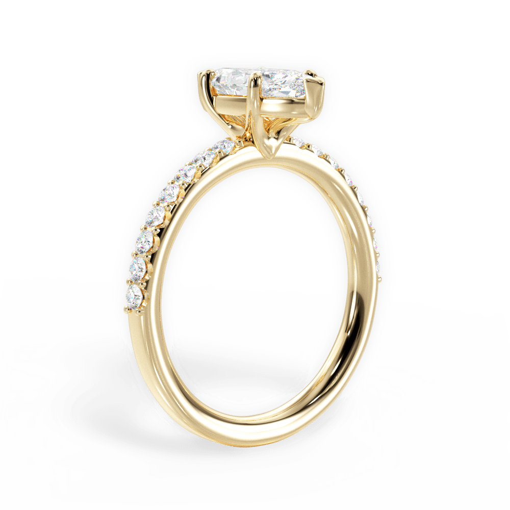 Elsie Marquise Cut Lab Grown Diamond 18Kt Yellow Gold Engagement Ring - View 4