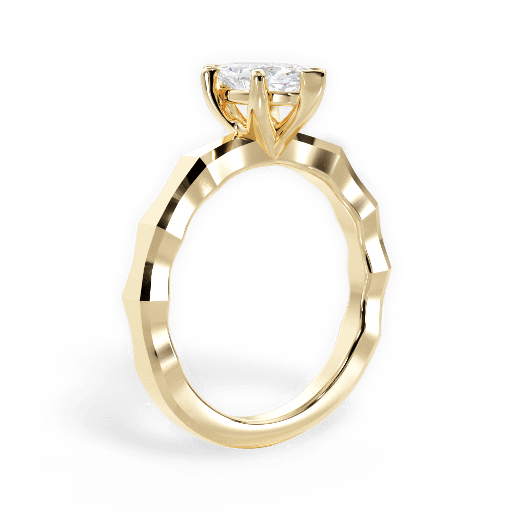 Aaliyah Marquise Cut Lab Grown Diamond 18Kt Yellow Gold Engagement Ring - View 2