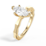Aaliyah Marquise Cut Lab Grown Diamond 18Kt Yellow Gold Engagement Ring - View 4