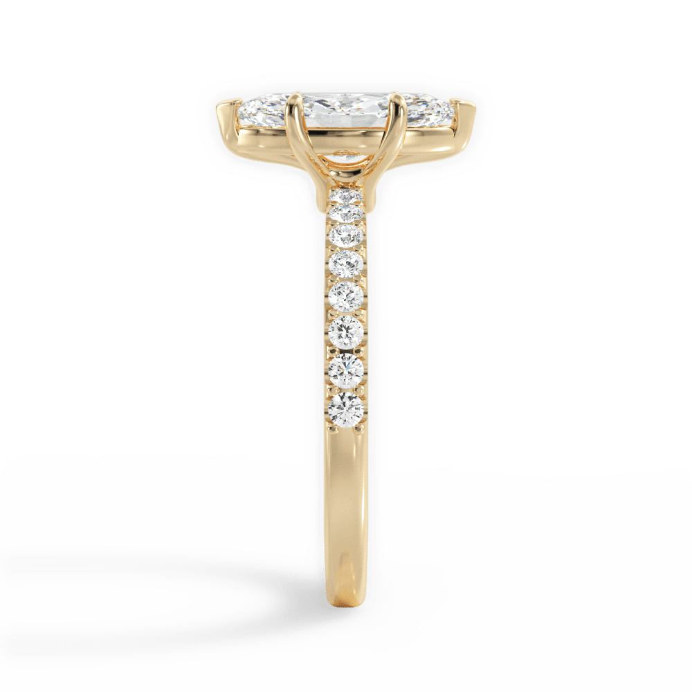 Elsie Marquise Cut Lab Grown Diamond 18Kt Yellow Gold Engagement Ring - View 2