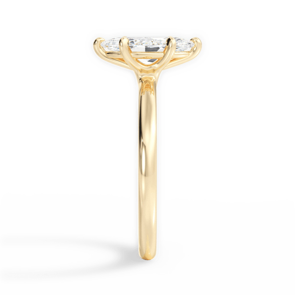 Angela Marquise Cut Lab Grown Diamond 18Kt Yellow Gold Engagement Ring - View 3