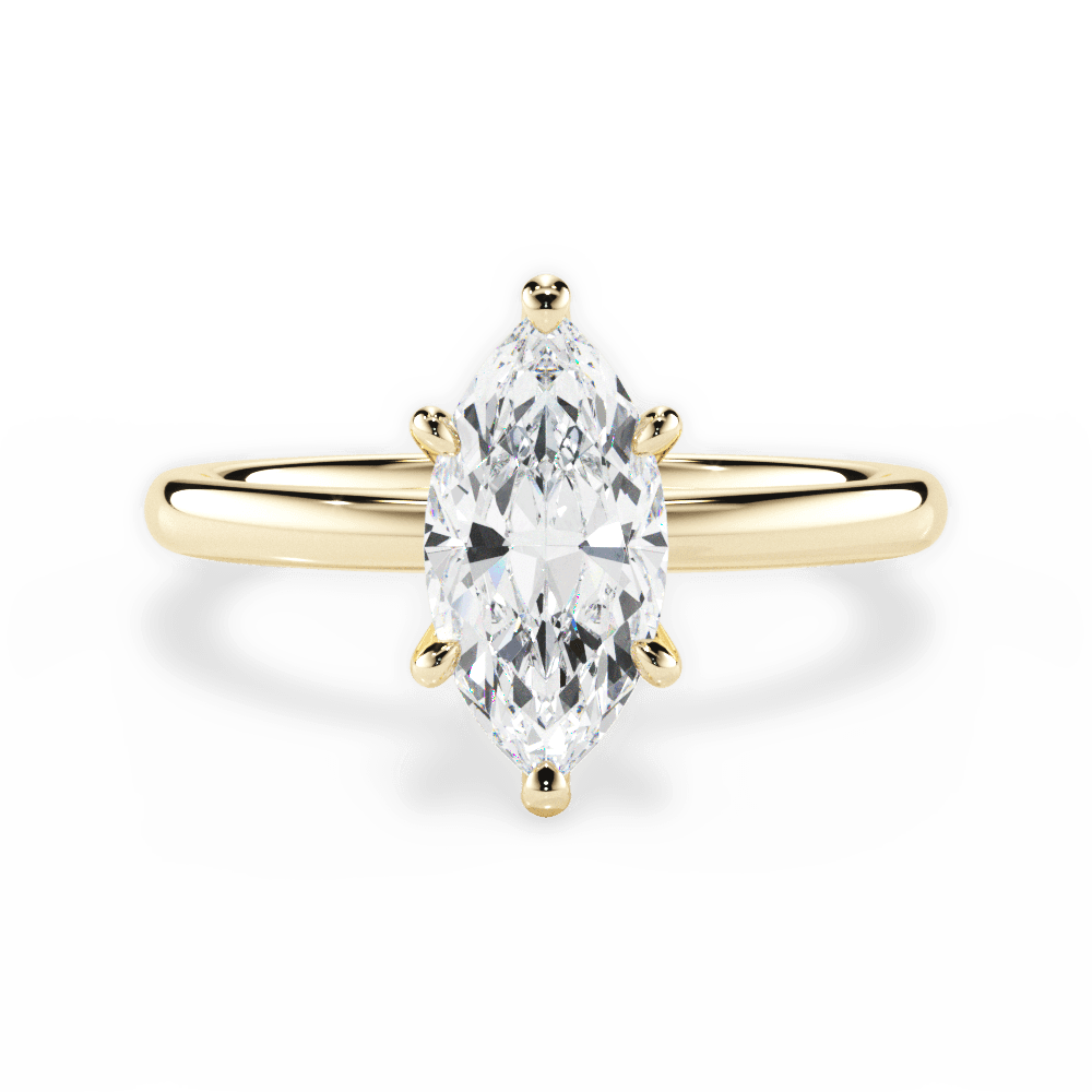 Angela Marquise Cut Lab Grown Diamond 18Kt Yellow Gold Engagement Ring