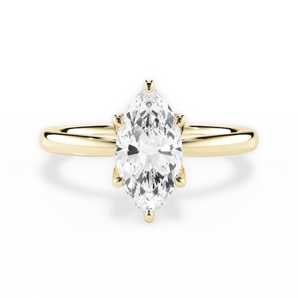 Abigail Marquise Cut Lab Grown Diamond 18Kt Yellow Gold Engagement Ring